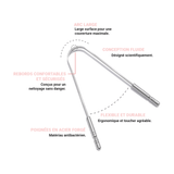 LIDAH ™ Gratte-Langue 100% Acier Médical - Shebuel